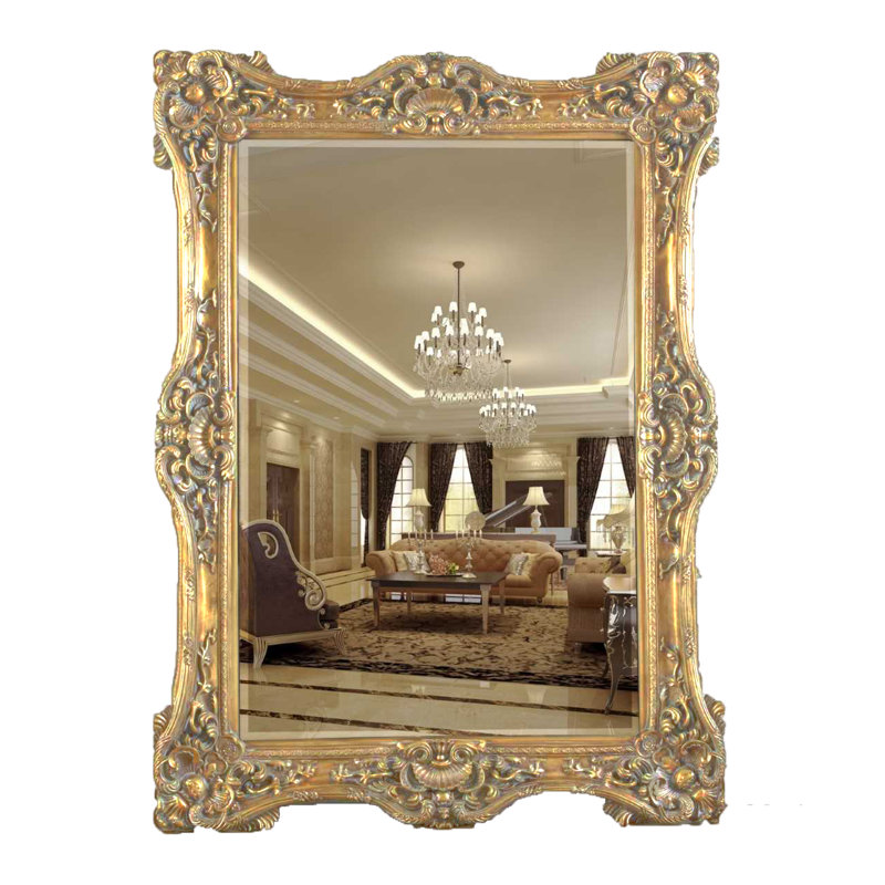 Infinity Solid Wood Mirror, Gold