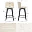 Ensemble de 3 tabourets de bar pivotants, siège en similicuir avec dossier capitonné, pieds en bois massif, chaises de bar à hauteur de comptoir pour îlot de cuisine, salle à manger, café-869855514-1026101385