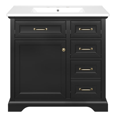 Meuble-lavabo sur pied 36 po avec lavabo en céramique