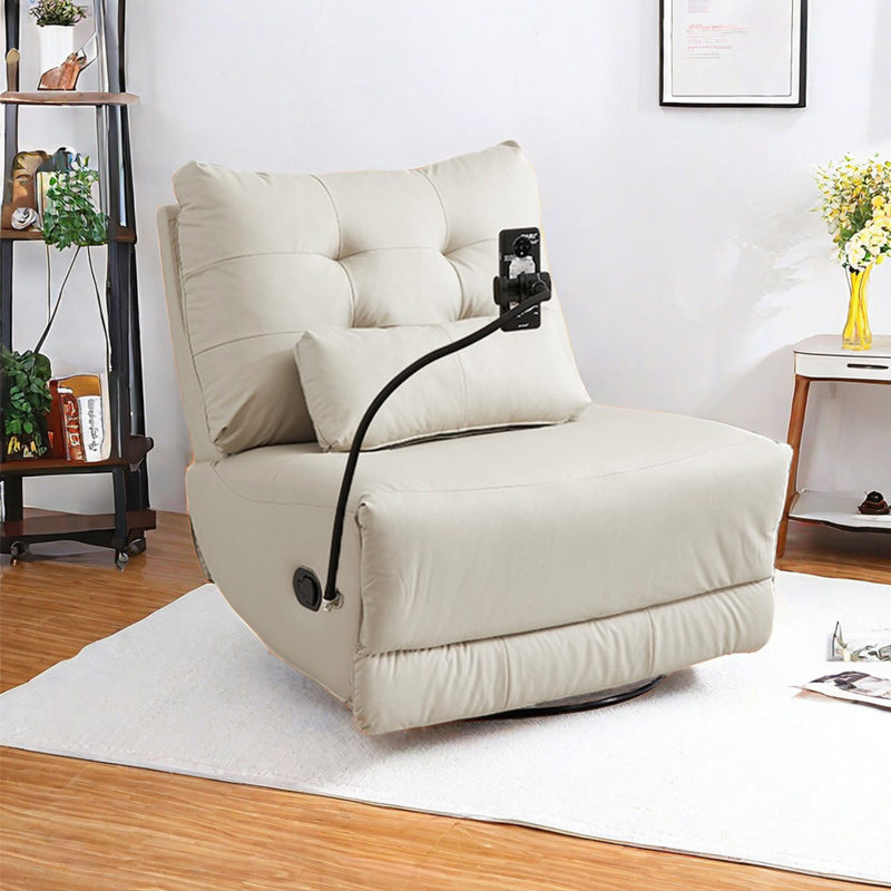 Svala Faux Leather Recliner, Beige