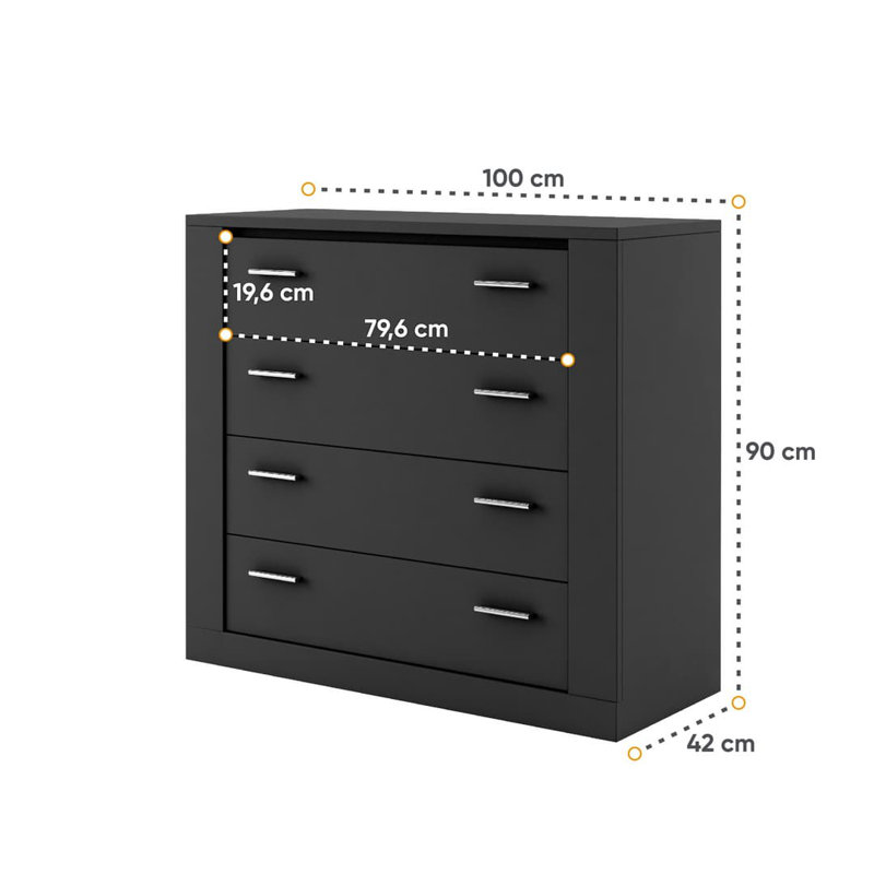 Nastasja 2 Door Manufactured Wood Wardrobe, Black