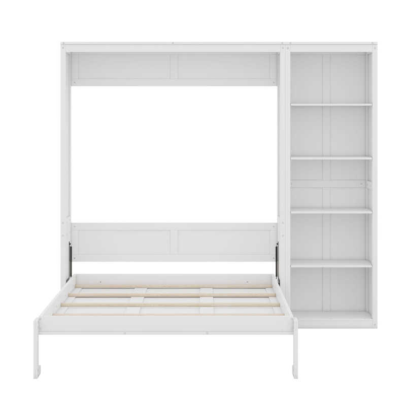 Lit escamotable avec tablettes Murphy, Blanc