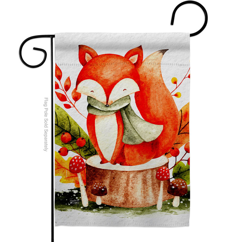 Drapeau de jardin en polyester 18 x 13 pi Autumn Fox