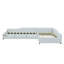  Lit de jour double rembourré avec couchette et rangement latéral, beige-401098253