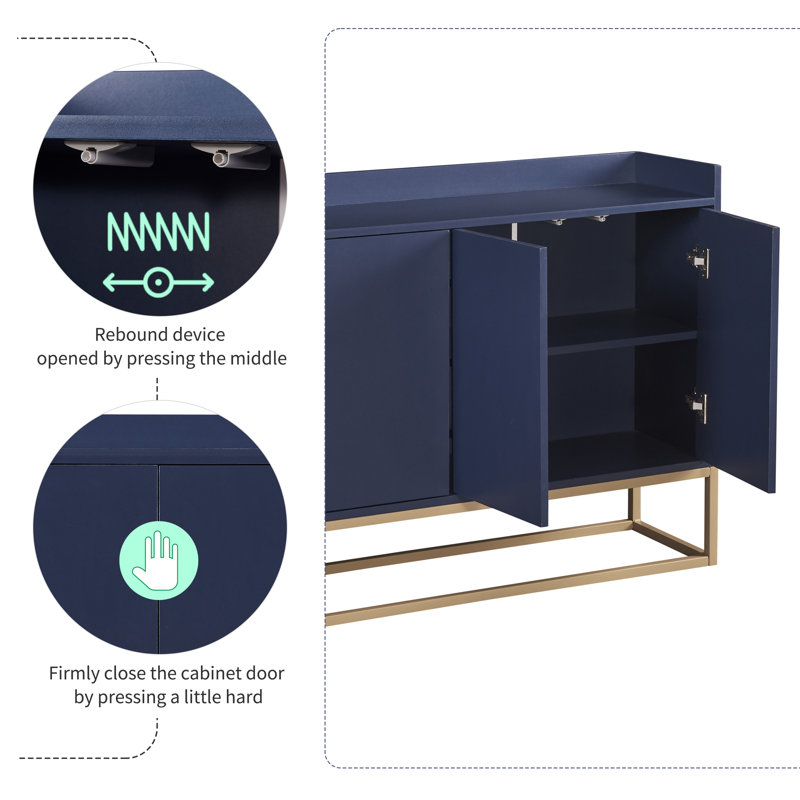Fermont 47.2'' Sideboard With Open Countertop And Adjustable Shelf-Functional Storage Buffet Cabinet, Navy