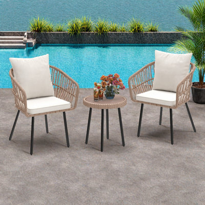 Belulah Wicker/Rattan 2 - Person Seating Group with Cushions