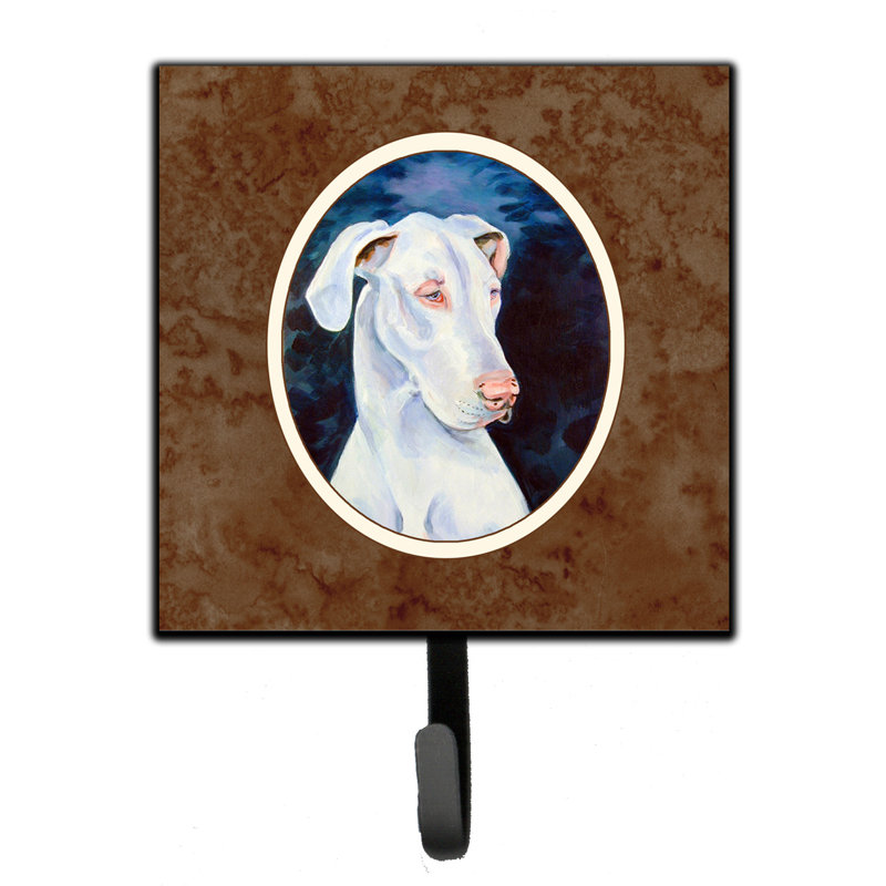 Organisateur de clés murales avec crochets clés french bouledogue Pelin, Brun / bleu / neige, Grand danois blanc