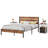 3 Piece Farmhouse Industrial Bedroom Set, Wood Platform Bed & 2 Nightstands, Full Size Bed Frame with Headboard & Footboard, Nightstand with Drawers & Open Shelf Storage, No Box Spring Needed-486971167-502780578
