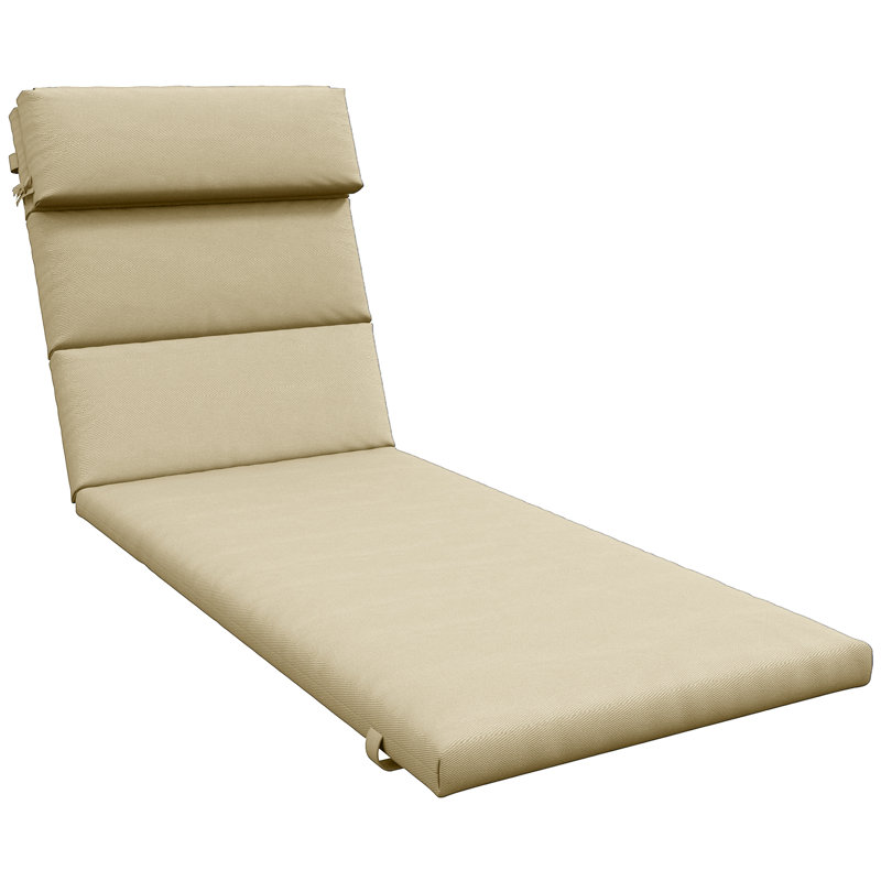Coussin de chaise longue d'extérieur avec attaches de dossier, beige