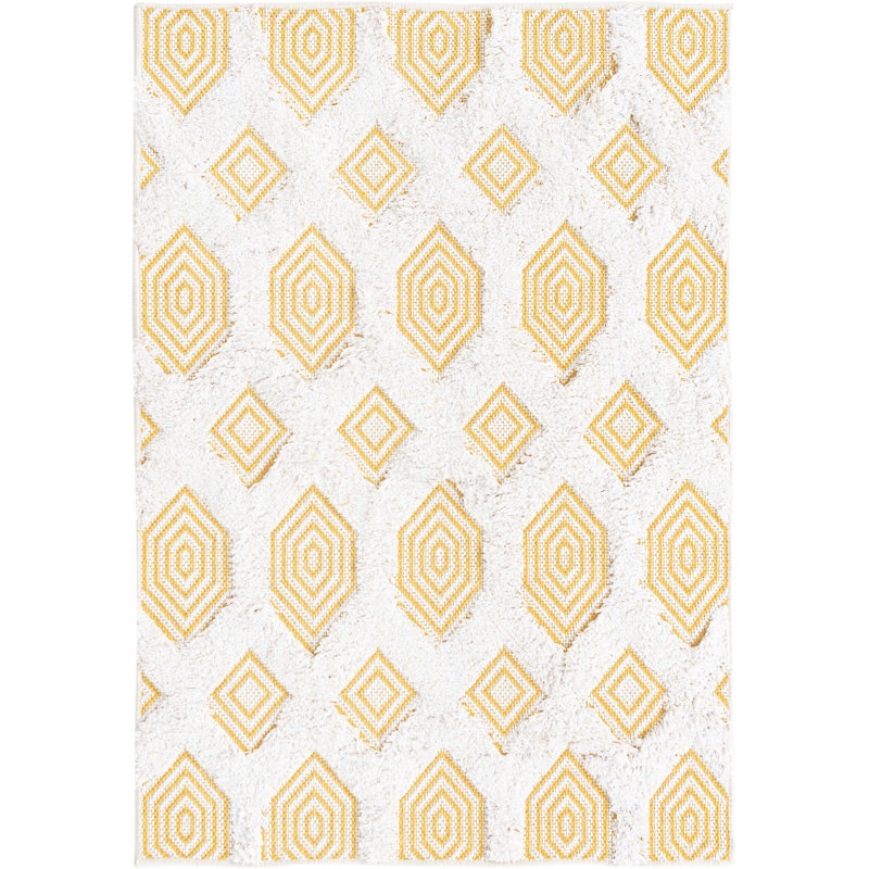Jordalier Cotton Geometric Indoor Rug, Rectangle 2'3" x 3'