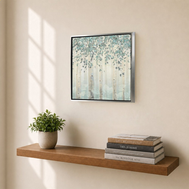«Dream Forest I Silver Leaves» par James Wiens - impression sur toile, 28" H x 28" W, Silver