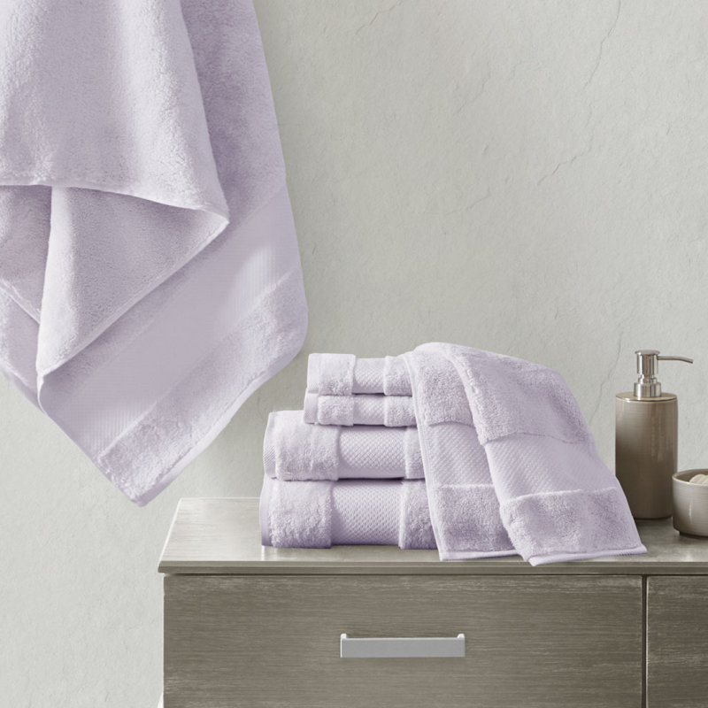 Cotton 6 Piece Bath Towel Set, Lavender