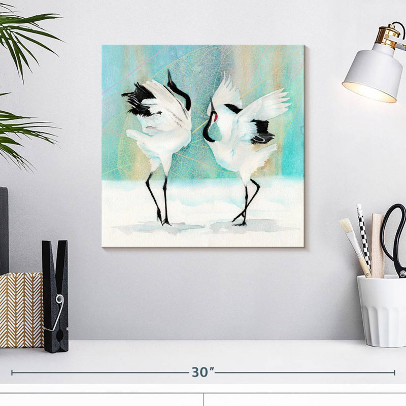 Brampt Dancing Japanese Cranes, 16" H x 16" W