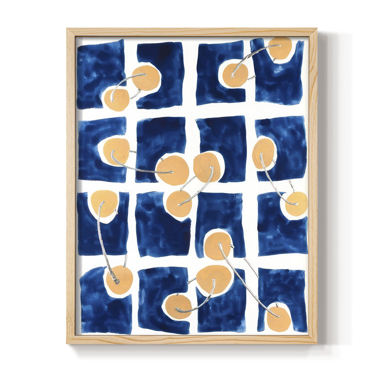 Abstract Abstract I, reproduction encadrée - bois massif, Naturel, H 15 po x l 12 po