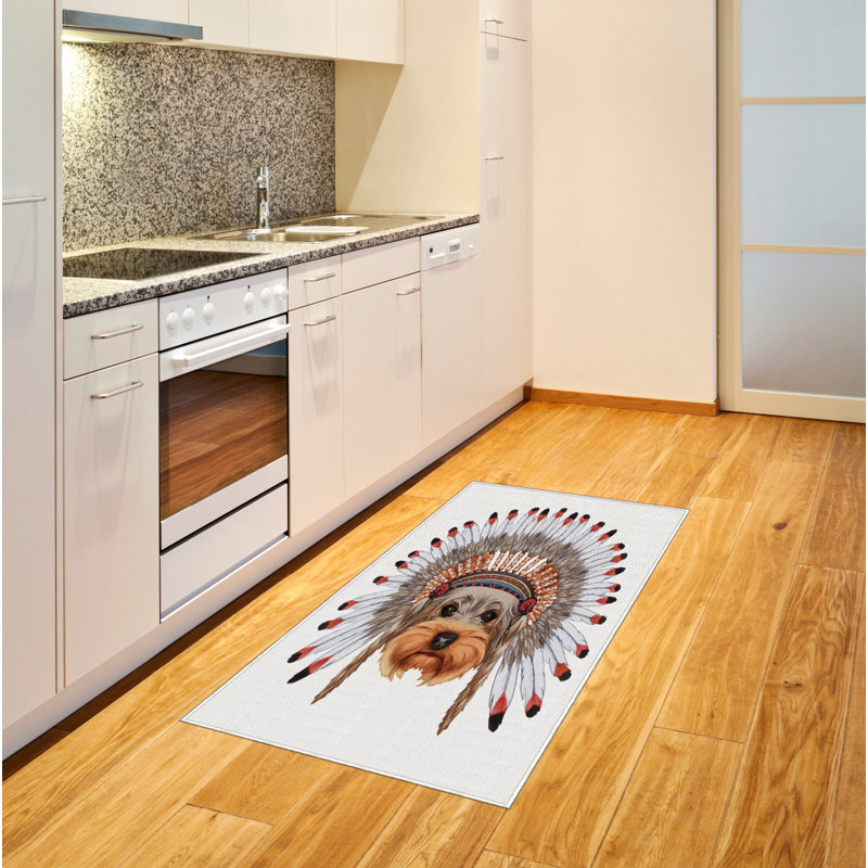 Tapis décoratif en fibre de polyester à haute densité Yorkie, Rectangle— 4 pi x 5 pi 8 po