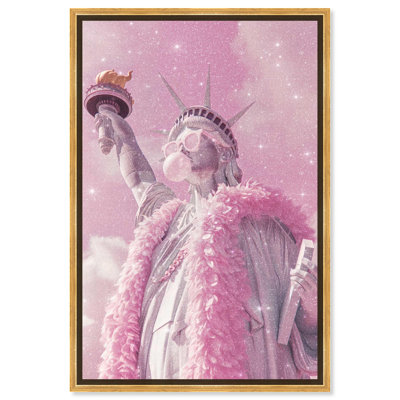 Statue de style et art pop sur toile rose Pop Art par Art Remedy
