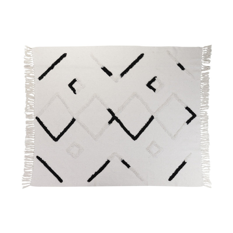 Gothenburg Hand Woven Throw, Beige/Black