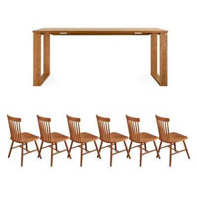 Retro and elegant solid wood table set