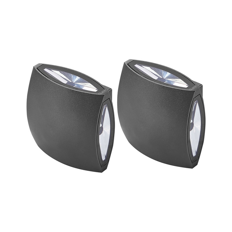 Damesha Satin Black 15cm H Integrated LED Outdoor Sconce