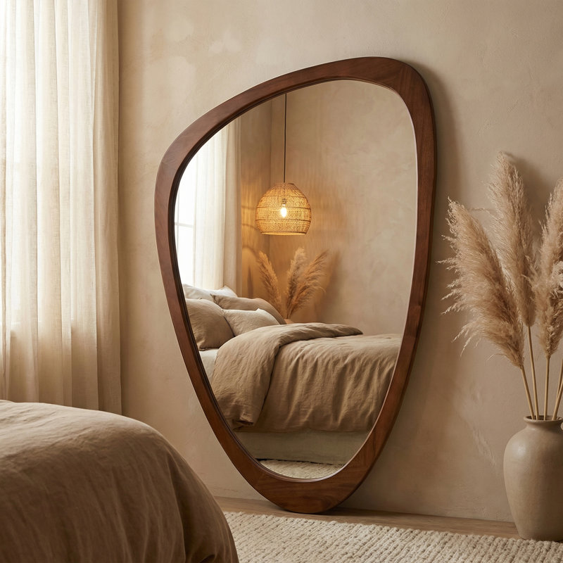 Miroir décoratif en bois massif, 36 po x 24 po, Noyer