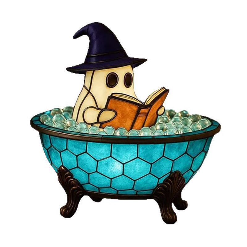 Ghost Bath Lamp Handmade Spooky Night Light For Spooky Decor