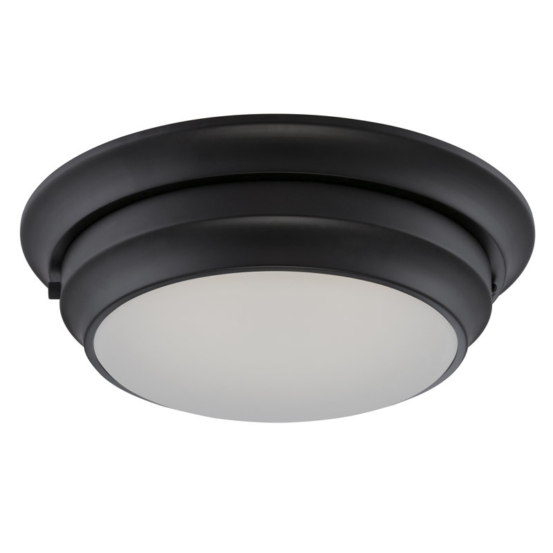 Glass Flush Mount, Aged Bronze