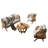 Ensemble de canapé simple en rotin de bois massif tissé