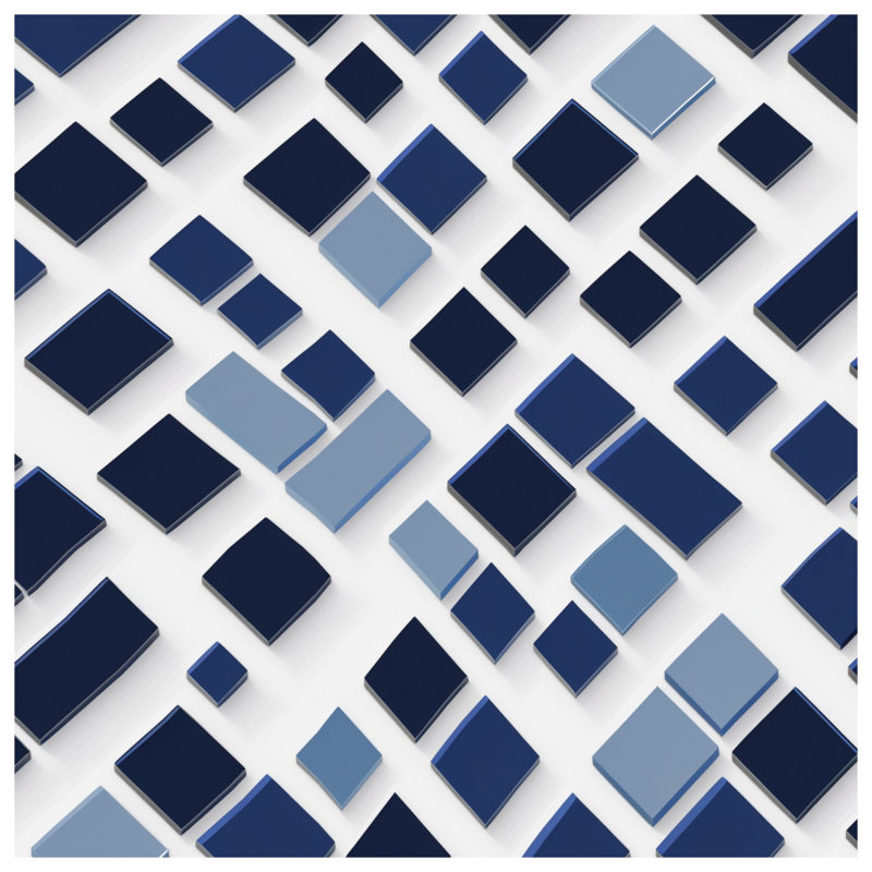 Housses de couette bleues à carreaux carrés, Twin