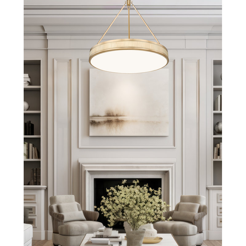 Luminaire suspendu 3 lumières Quinn, Doré