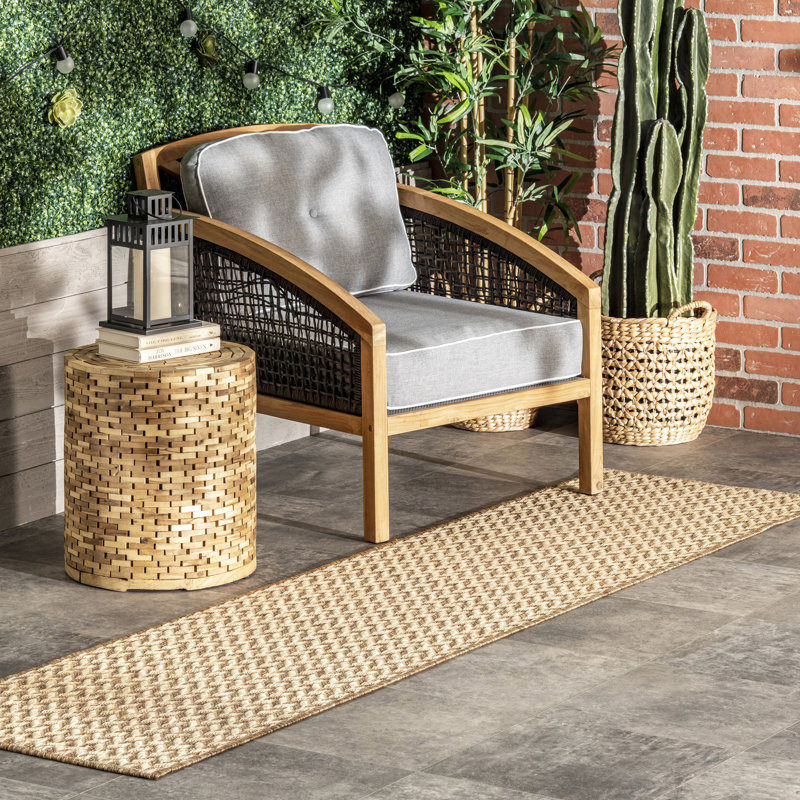 Tapis d'intérieur / extérieur Malaya, Tapis de couloir 2 pi x 6 pi, Brun/brun clair
