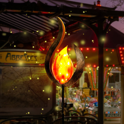 Copper Solar Powered Integrated LED Metal Pathway Light