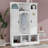 All-In-One Hall Tree With Adjustable Shelves, Classic Arched Storage Bench With Dual Side Cabinets, 7 Hooks-580140668
