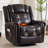 Ragh Wide Faux Leather Swivel Rocking manual Recliner with Massage & Heat