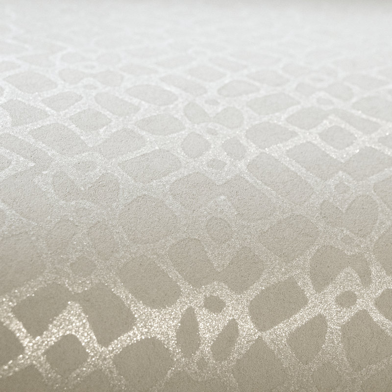 Slow Living Metallic Geometric Motif Wallpaper Roll, Rosy Gray
