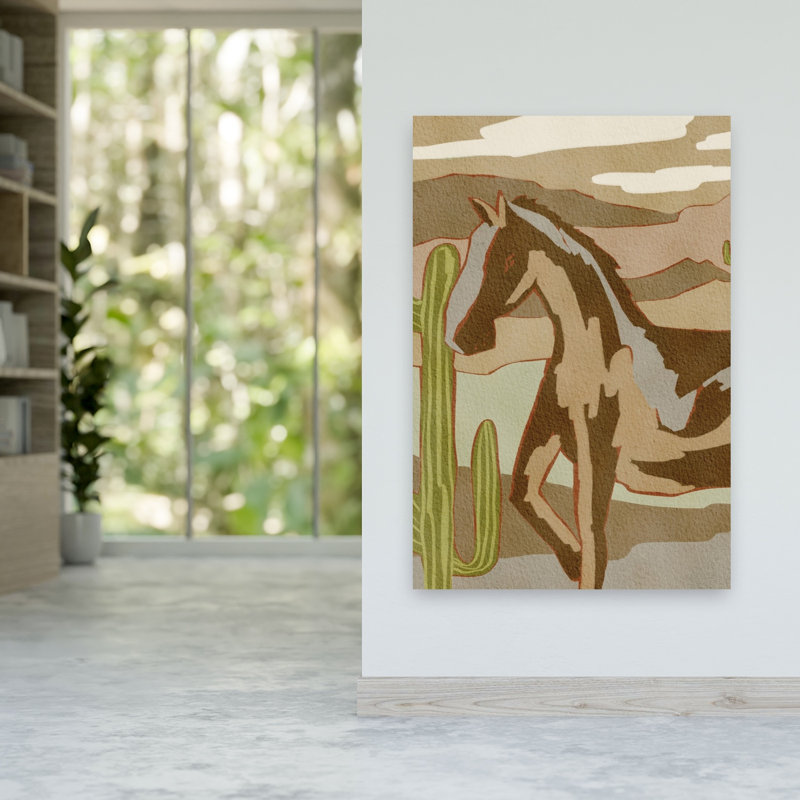 Art sauvage, paysage sauvage, cheval sauvage, cactus