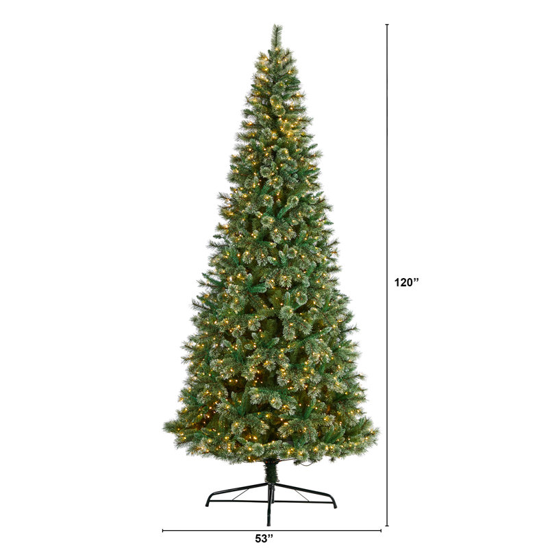 Lighted Artificial Christmas Tree, 10' H