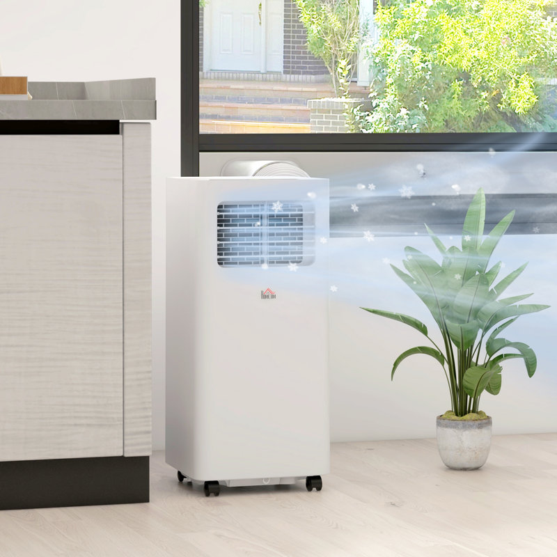 Climatiseur portatif 8 000 BTU pour pièces jusqu'à 345 pieds carrés Unité de climatisation 3 en 1 avec déshumidificateur Ventilateur en mode veille Télécommande 24H Minuterie marche / arrêt Kit d'installation blanc