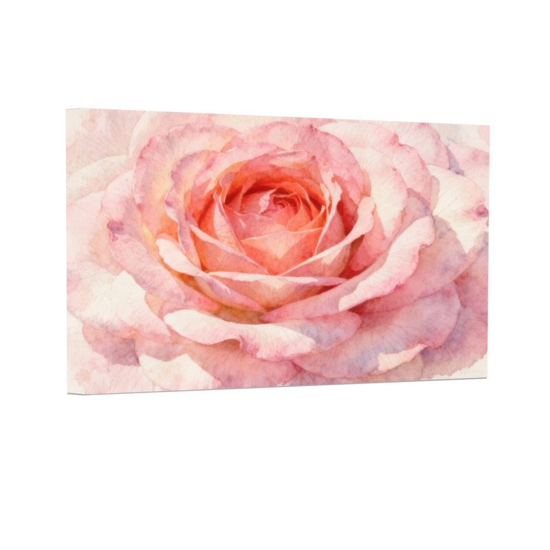 «Plants & Flowers Soft Rose Rose», reproduction d'art à l'aquarelle, H 12 po x l 18 po