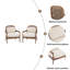 [Ensemble de 2] Chaise d'appoint Mid-Century moderne de 26,6 po avec structure en bois massif et dossier en rotin