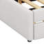 Lit plateforme tapissier double capitonné avec lit gigogne simple TG-30071380