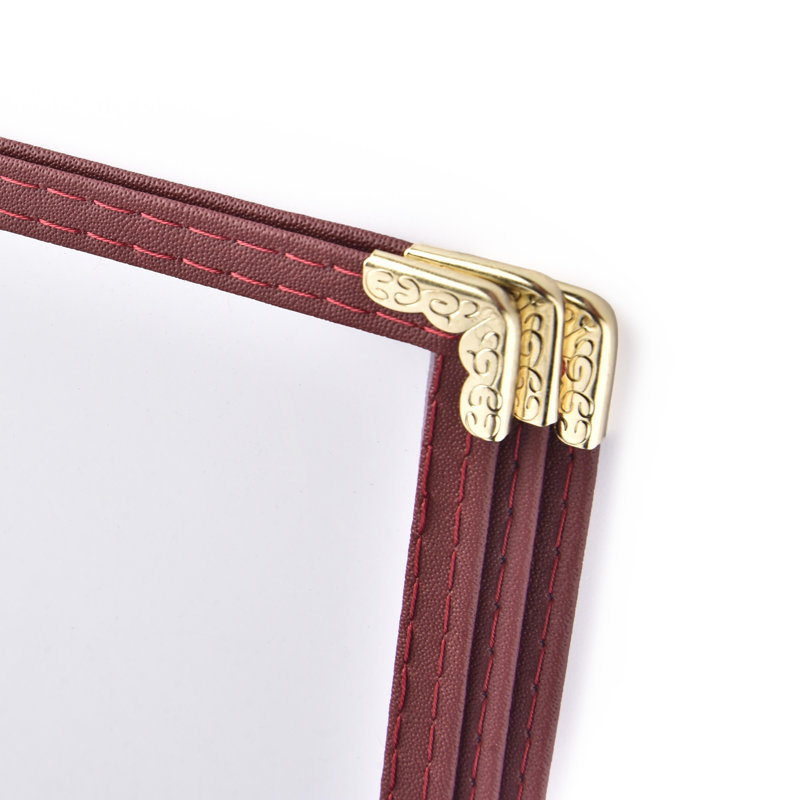 Paquet de 60 couvertures de menu de restaurant style livre 3 pages 6 vues, 8,5 po x 11 po, Bourgogne