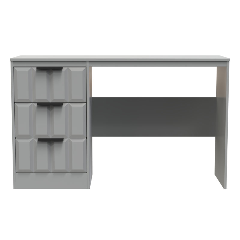 Besian 3 Drawer Desk  (Ready Assembled), Dusk Grey