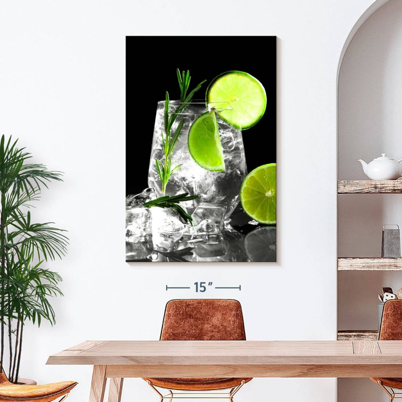 Cold Lime Cocktail Canvas Print, 45" H x 30" W x 1.25" D