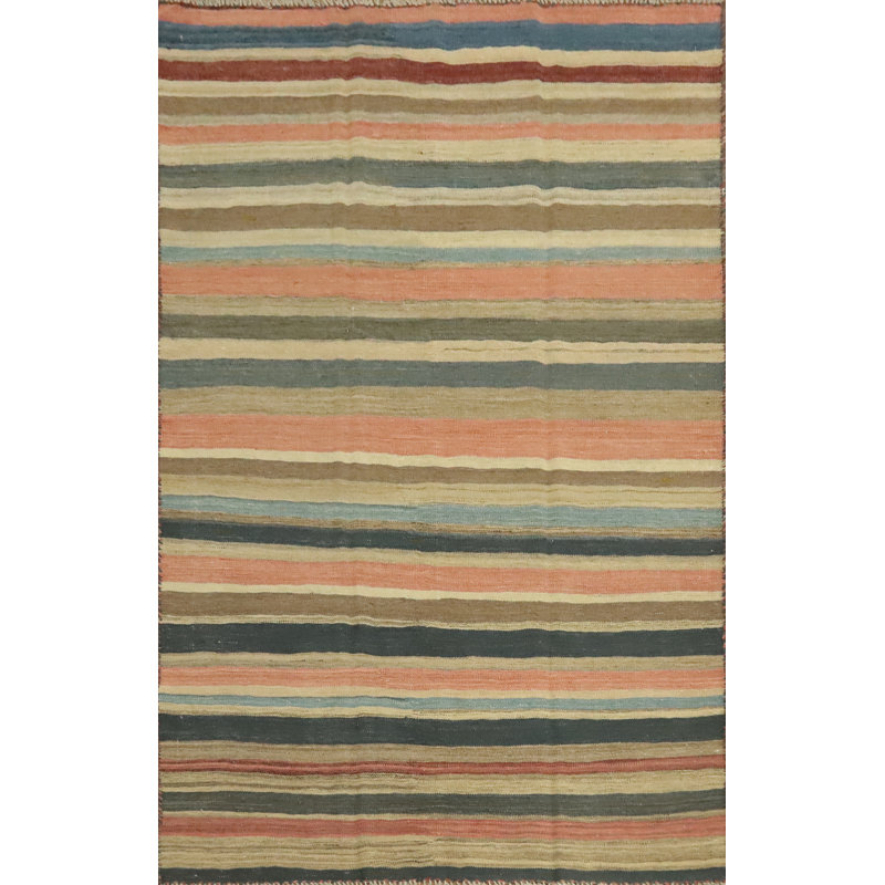 Tapis oriental kilim rayé 5 x 7