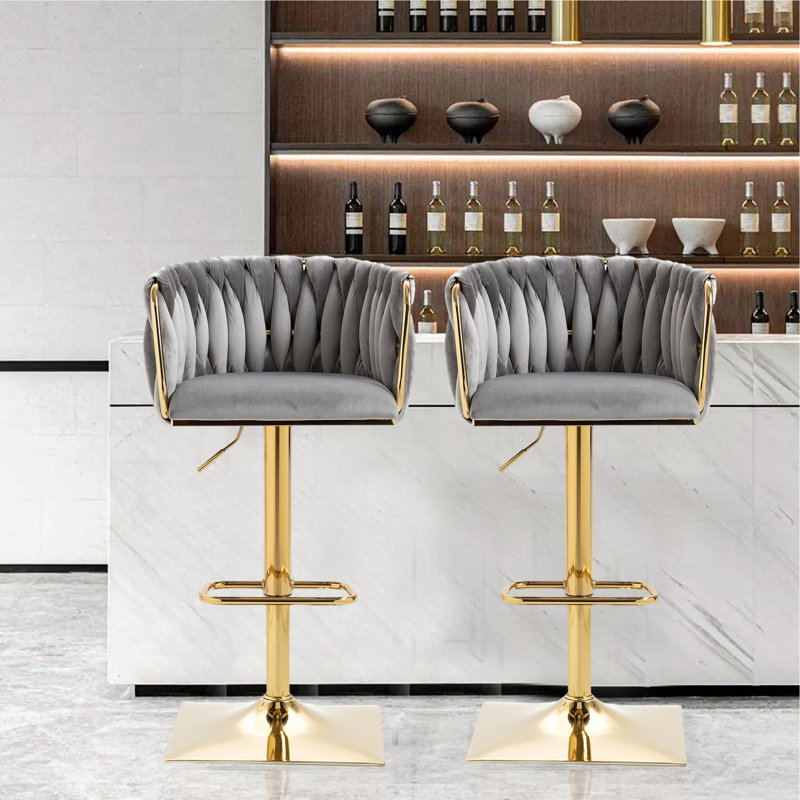 Tabouret pivotant à hauteur ajustable Devanne, gris