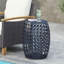 Table de bout moderne - métal bleu marine, cadre en fer découpé, l 16,48 po x P 16,48 po 19,99 h, aucun assemblage requis