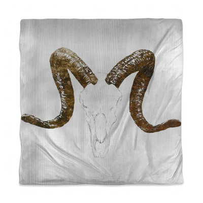 Farm Animals Rustic Duvet Cover - Aeries Skull with Horns