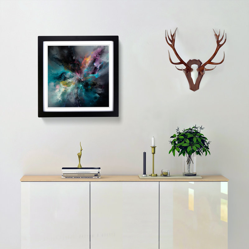 Single Picture Frame Print on Wood, Black