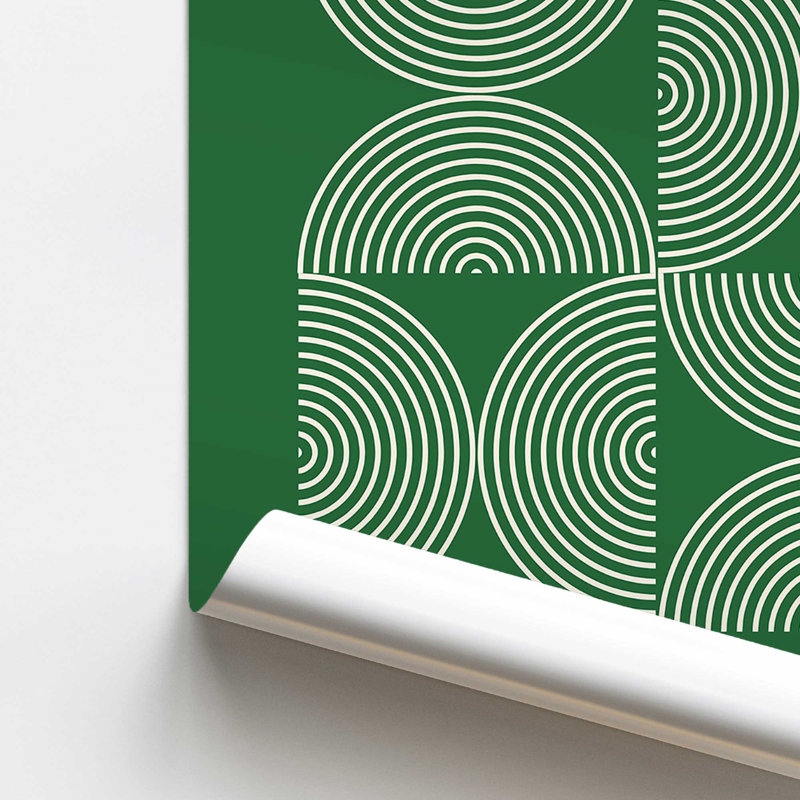 Lignes vertes du Bauhaus moderniste, Papier, H 16 po x l 12 po