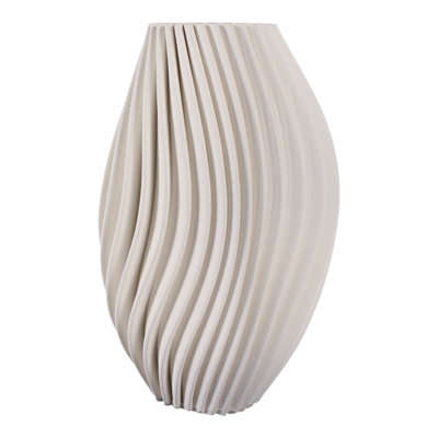 Ensemble de 2 vases sculptés en porcelaine à nervures verticales